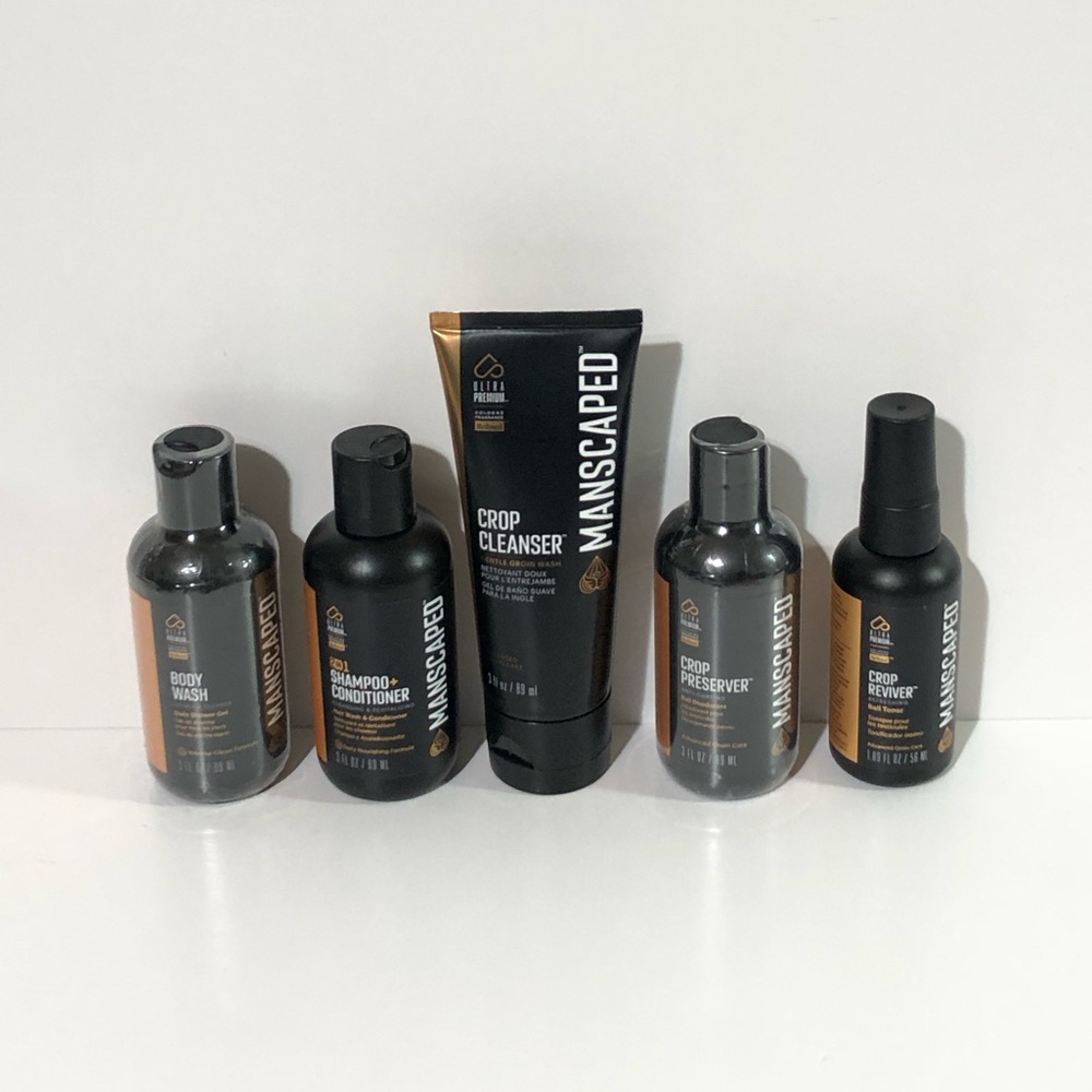 Manscaped Travel Size Crop Preserver Cleanser Shampoo+Conditioner Body Wash lot